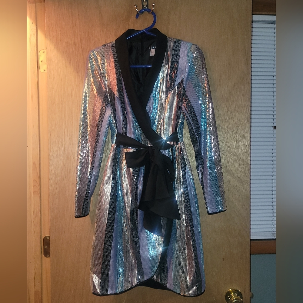 VENUS Sequin Multi Color Blazer dress